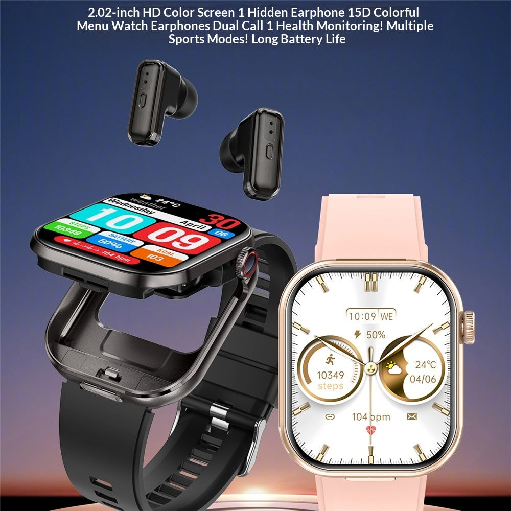 2-in-1 smartwatch with wireless earbuds, image 2