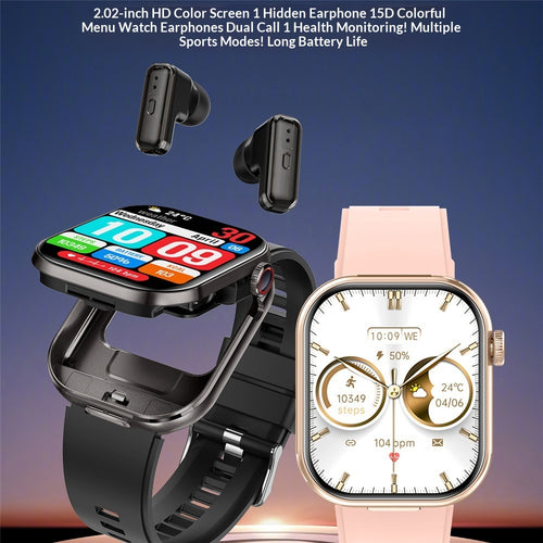2-in-1 smartwatch with wireless earbuds, image 2