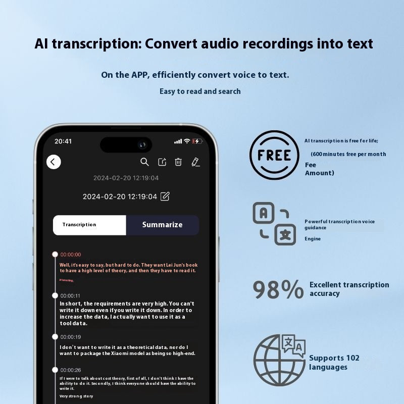 AI voice recorder with transcription, image 5