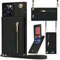 Leather phone case with crossbody strap, image 1