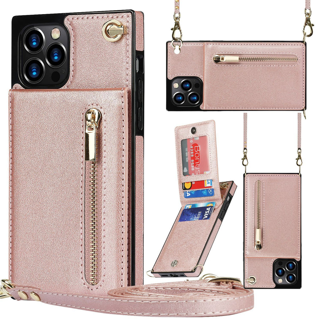 Leather phone case with crossbody strap, image 2