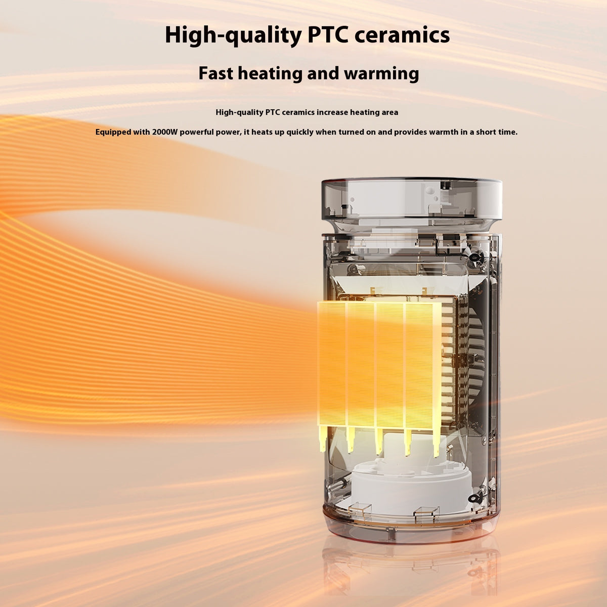 Electric ceramic space heater with remote, image 5