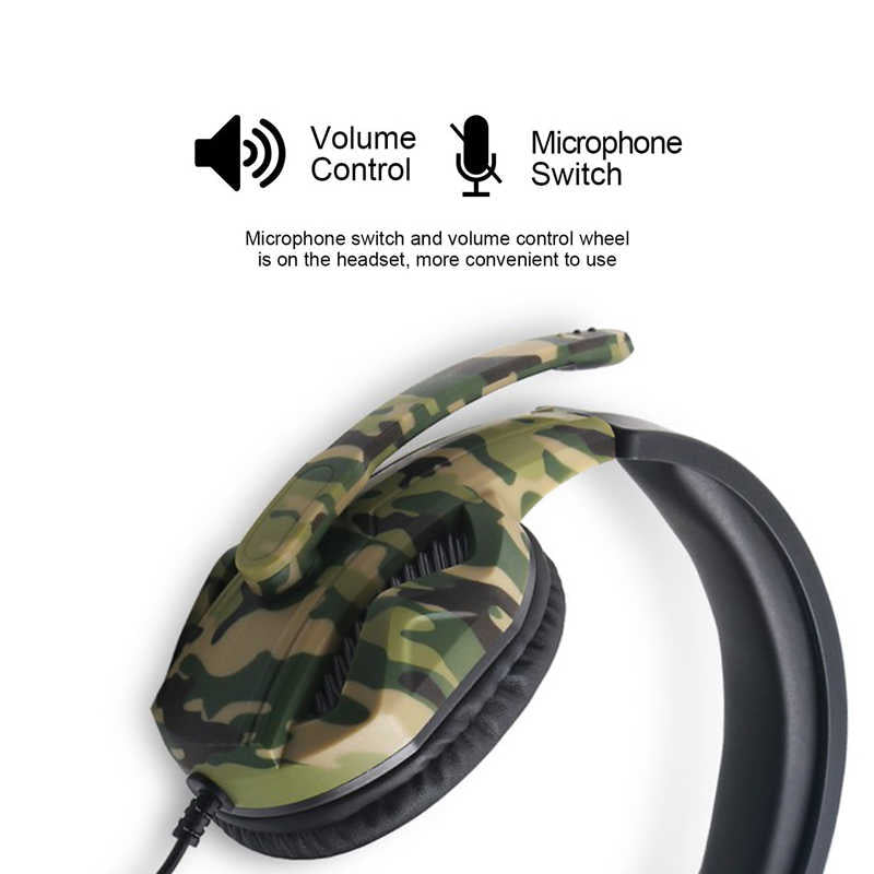 Camouflage gaming headset with microphone, image 6