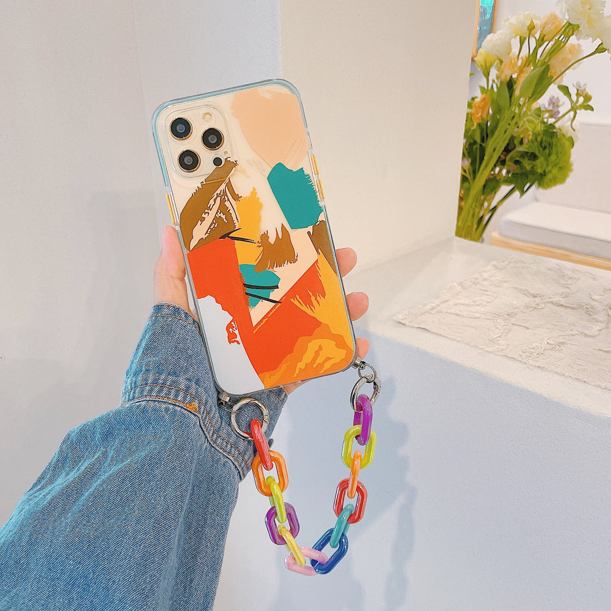 Graffiti phone case with wrist strap, image 5