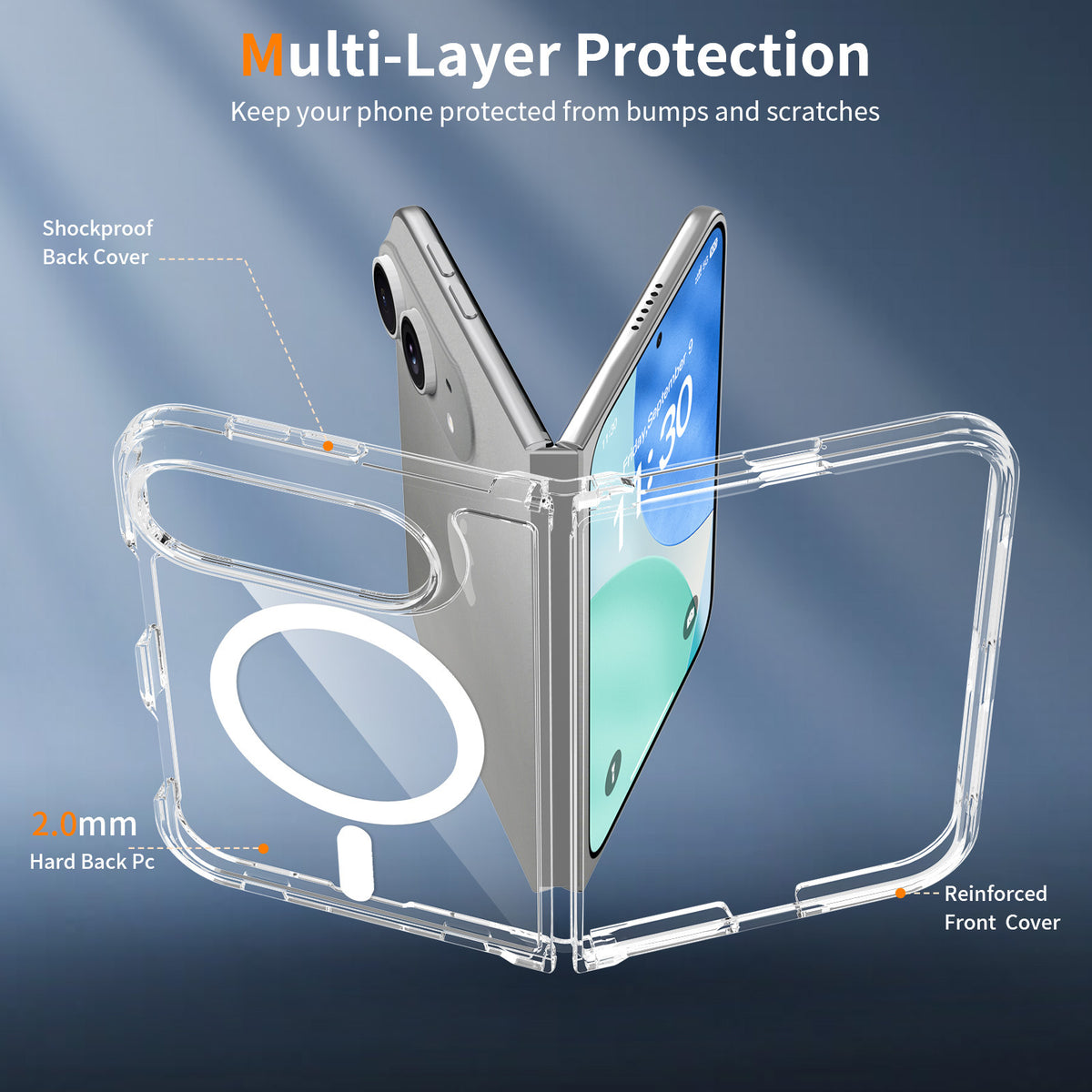 Clear magnetic case for iPhone Fold, image 4