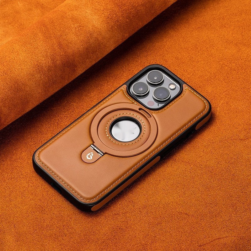 Magnetic leather case for iPhone with kickstand, image 1