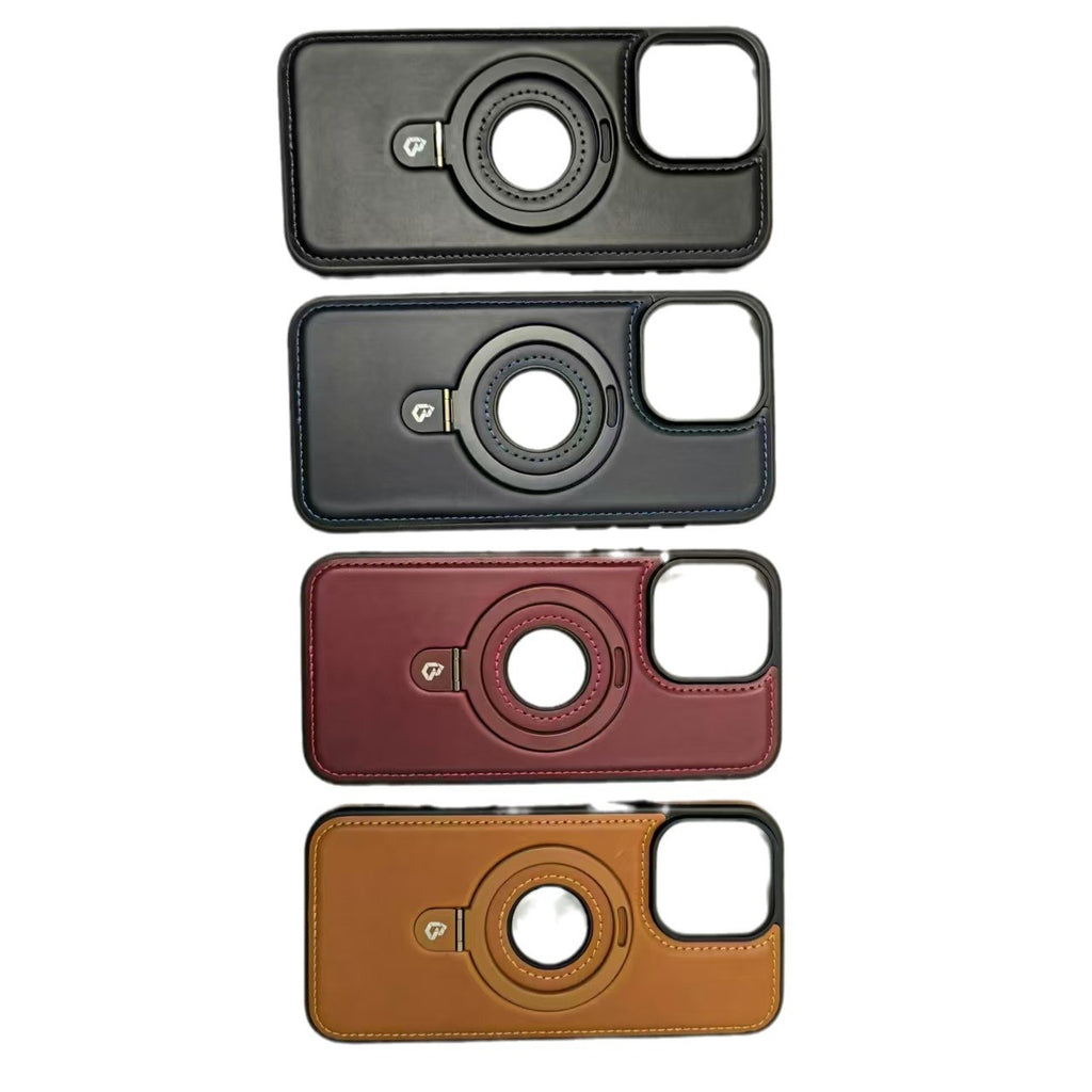 Magnetic leather case for iPhone with kickstand, image 2