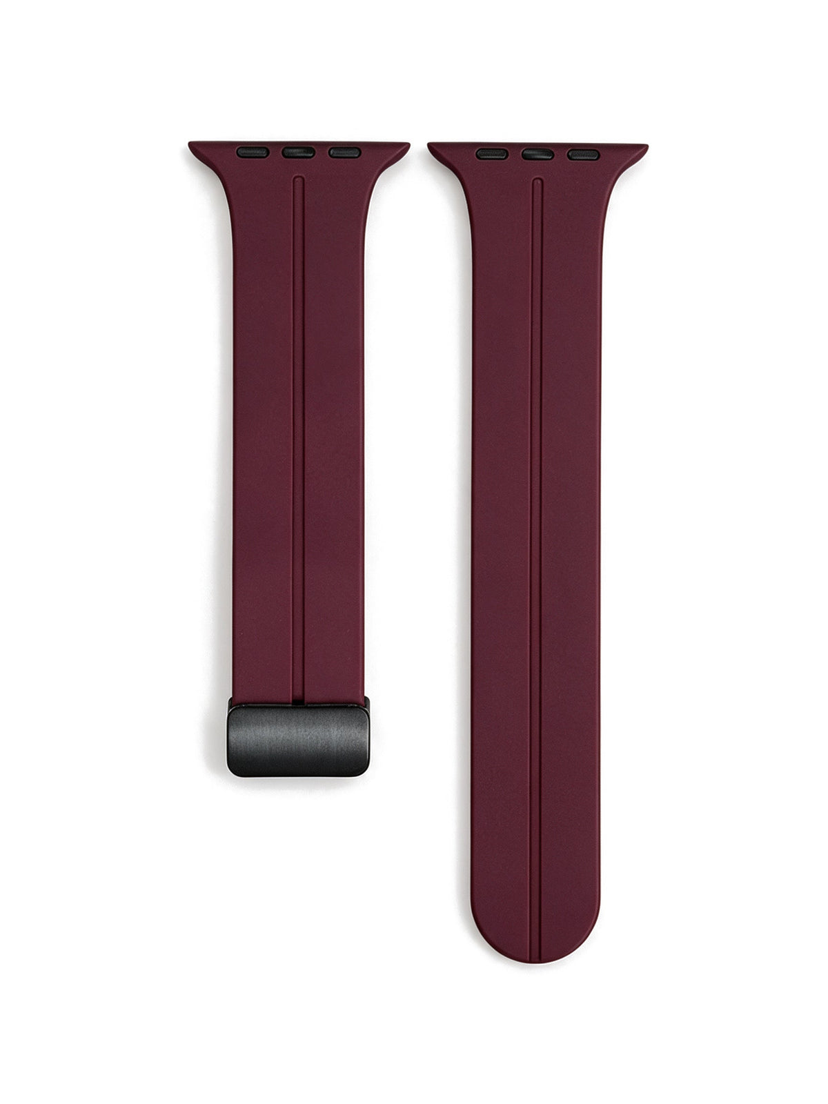Magnetic Silicone Strap in Wine Red — product shot on white