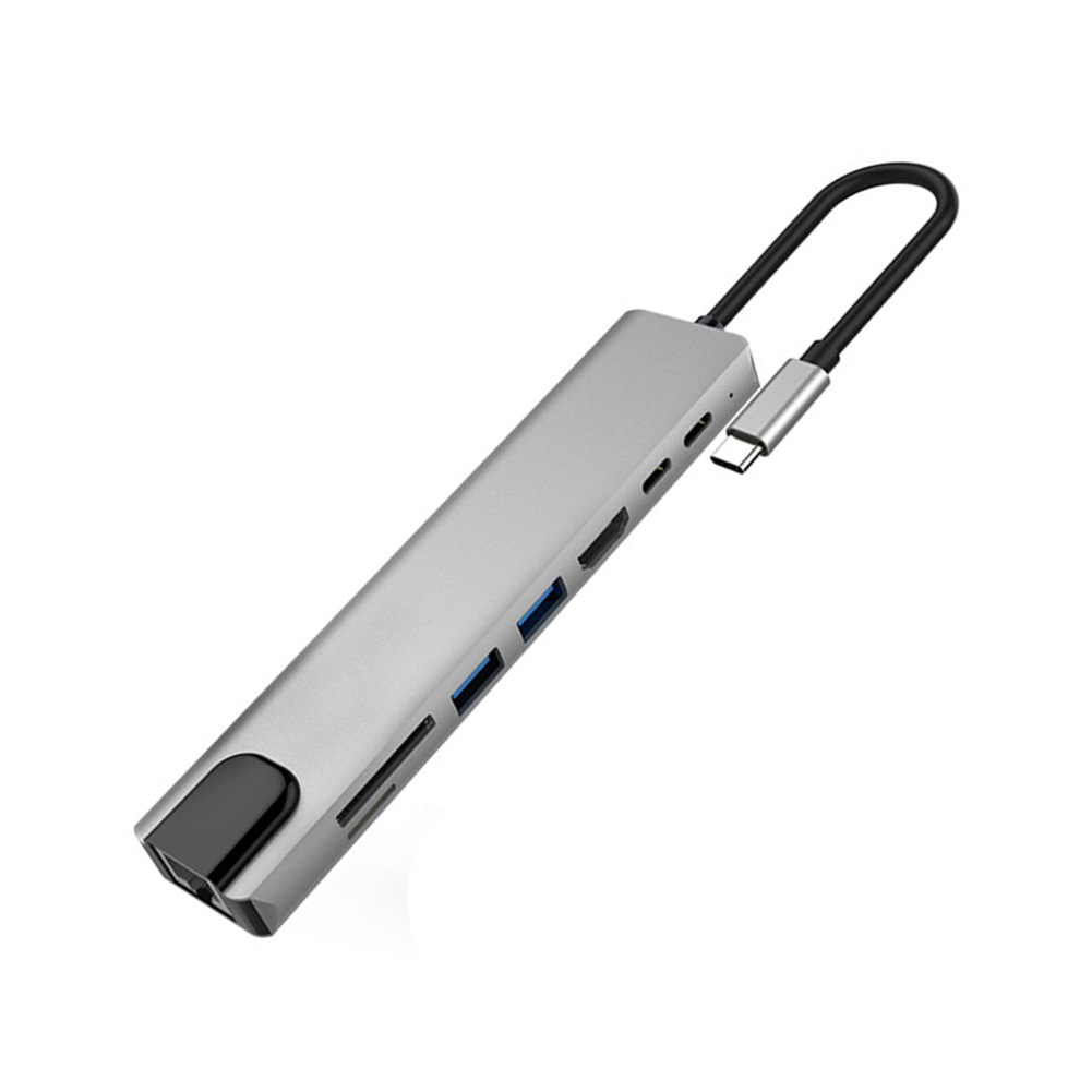 USB C hub 8-in-1 with 4K HDMI and Ethernet, image 1