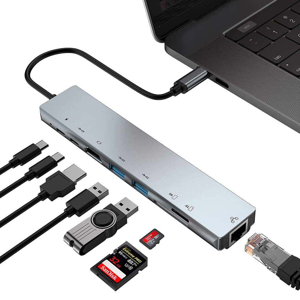 USB C hub 8-in-1 with 4K HDMI and Ethernet, image 5