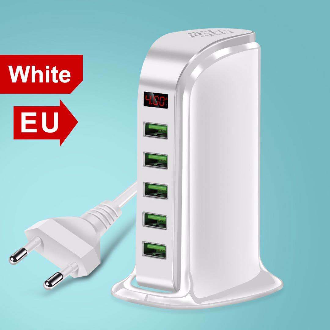 USB charger with 5 ports and LED display, image 4