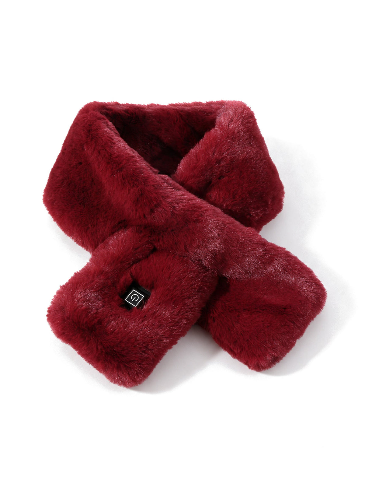USB Heated Neck Scarf in Wine Red — product shot on white